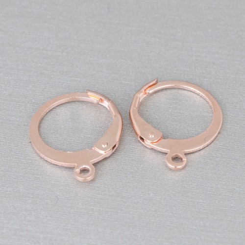 EARRING HOOK Lever Back Clips - 12 mm Stainless Steel Rose Gold Colour