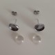 EARRING BASES with GLASS LENS 14 mm Stainless Steel