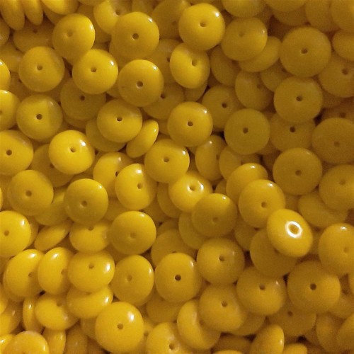 GLASS BEAD DISCS YELLOW 10X3mm