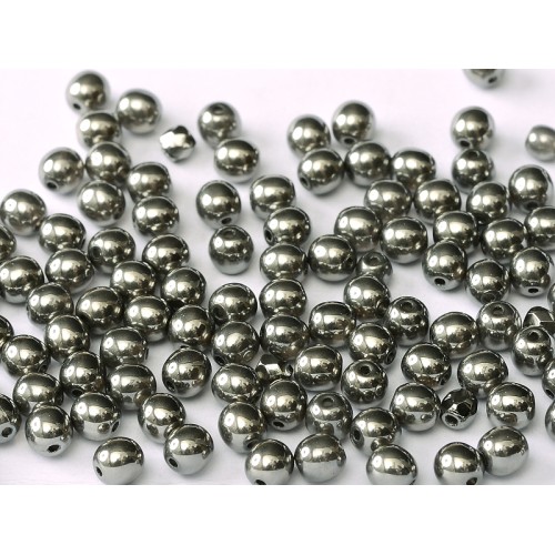 GLASS BEADS ROUND 4 mm Crystal Full Chrome 50 pcs