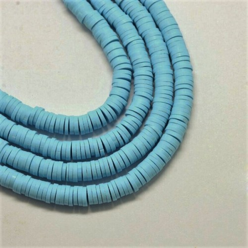 Polymer Clay Washer Heishi ~6 mm Blue/Turquoise