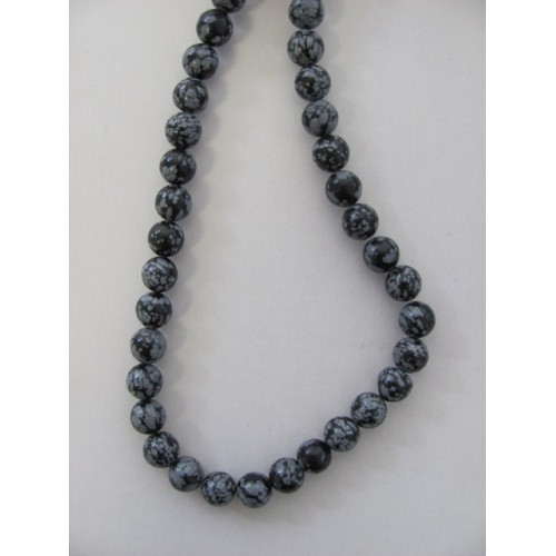 Obsidian - snowflake - 12mm