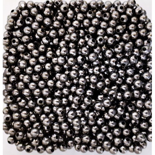 Metal round beads hollow 5 mm gunmetal