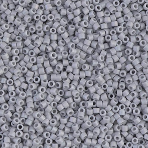 DELICA ROUND 11/0 (1,6mm), DB-1598 Matted Opaque Ghost Grey AB