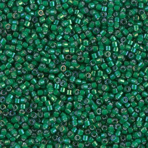 DELICA ROUND 11/0 (1,6mm), DB-1788 White Lined Emerald AB