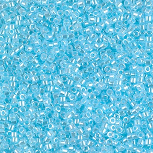 DELICA ROUND 11/0 (1,6mm), DB-239 Lined Crystal Light Aquamarine Luster