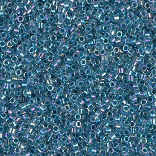 DELICA ROUND 11/0 (1,6mm), DB-58 Marine Blue Lined Crystal AB