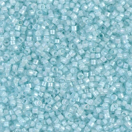 DELICA ROUND 11/0 (1,6mm), DB-78 Aqua Mist Lined Crystal Luster