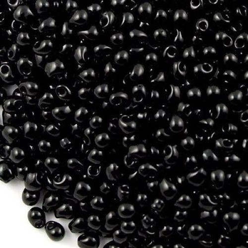 DROP BEADS 3,4mm Opaque Black 401