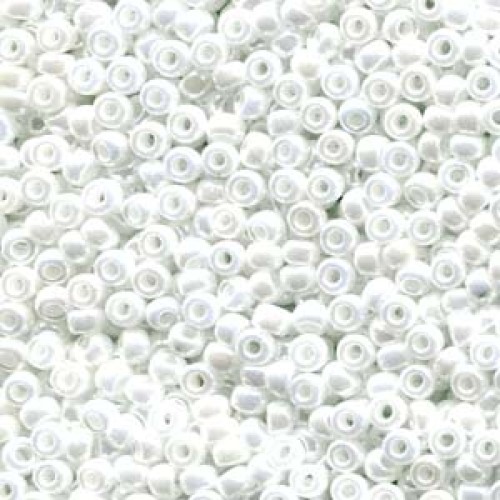 ROUND ROCAILLE 8/0 Opaque White Pearl Ceylon 420