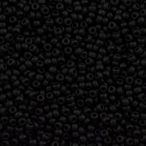 ROUND ROCAILLE 15/0 Opaque Black Frosted 401F