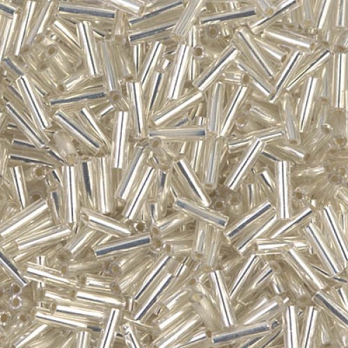 Bugles #2 - 6 x 1,7 mm Crystal Silver Lined 1