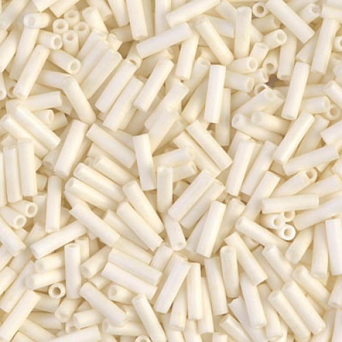 Bugles #2 - 6 x 1,7 mm Matted Opaque Cream 2021