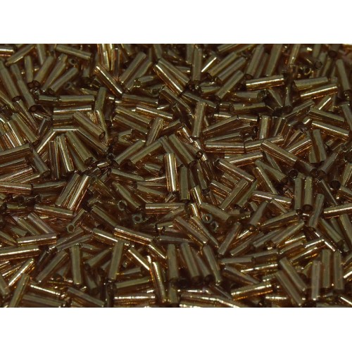 Bugles #2 - 6 x 1,7 mm  Peach Topaz Gold Luster 310