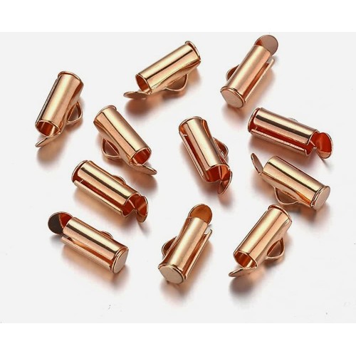 Brass Sliding Terminal 15x4mm Rose Gold Colour