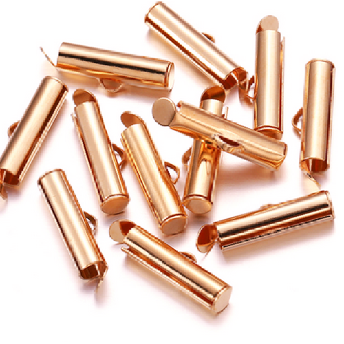 Brass Sliding Terminal 20x4mm Rose Gold Colour