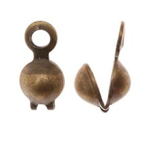 BRASS BEAD TIP ( CALOTTE ) 4mm Brass Antique