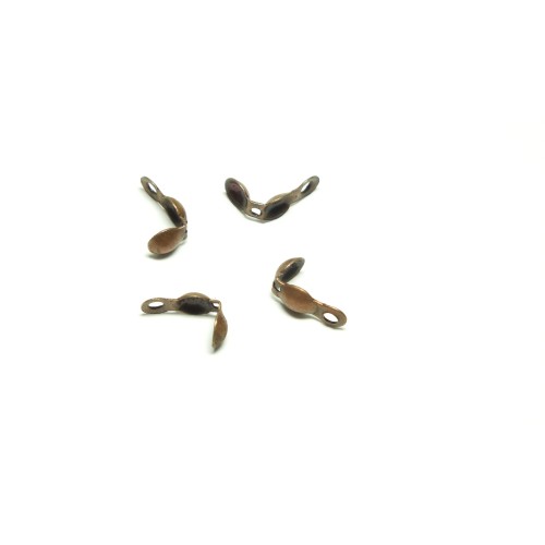 BRASS BEAD TIP ( CALOTTE ) 4mm Copper Antique