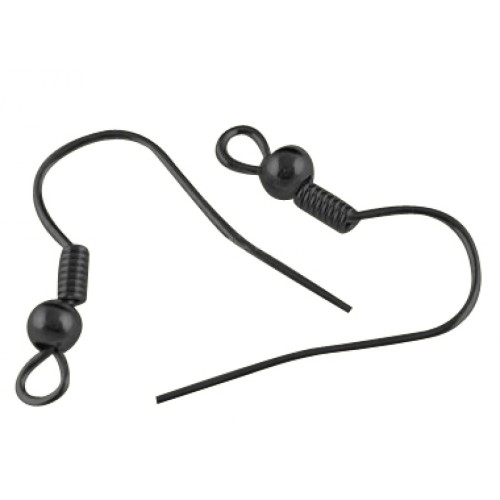 EARRING HOOKS Black Enamel