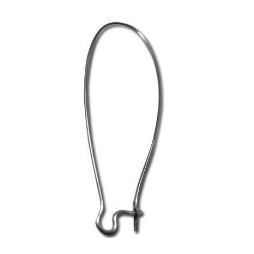 EARRING HOOK Кidney Ear Wire - Rhodium Plated 20X48mm