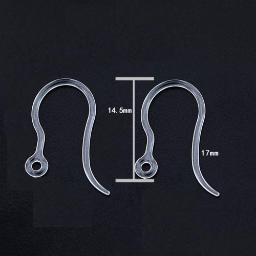 Silicone Earring Hook 10 pcs. Transparent Large Size