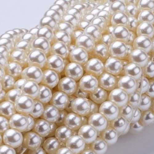 GLASS PEARLS Ivory 7 mm