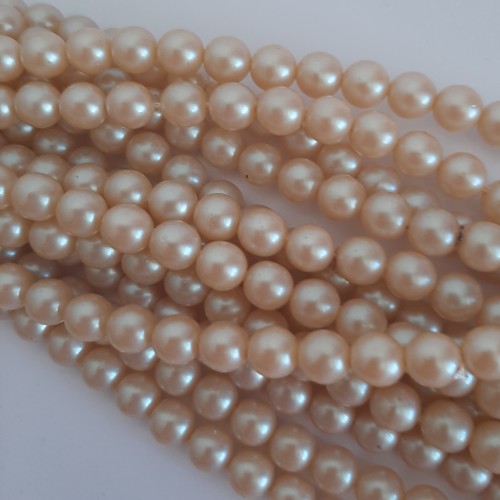 GLASS PEARLS Ivory 10 mm Matted