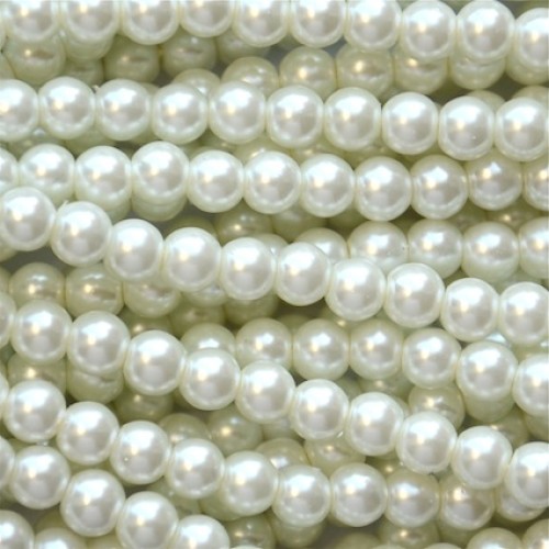 GLASS PEARLS Ecru 6mm