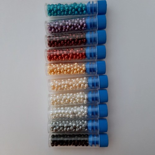 GLASS PEARLS SET 10 COLOURS 4 mm