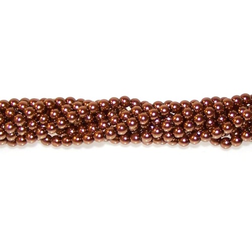 GLASS PEARLS Brown 6mm