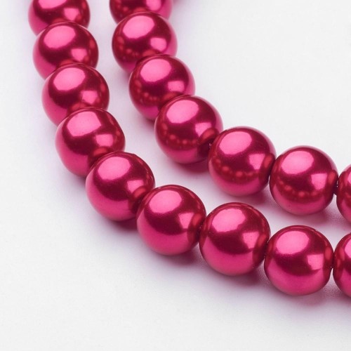 GLASS PEARLS Fucsia 8 mm