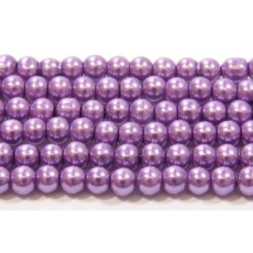 GLASS PEARLS Lilac 6mm