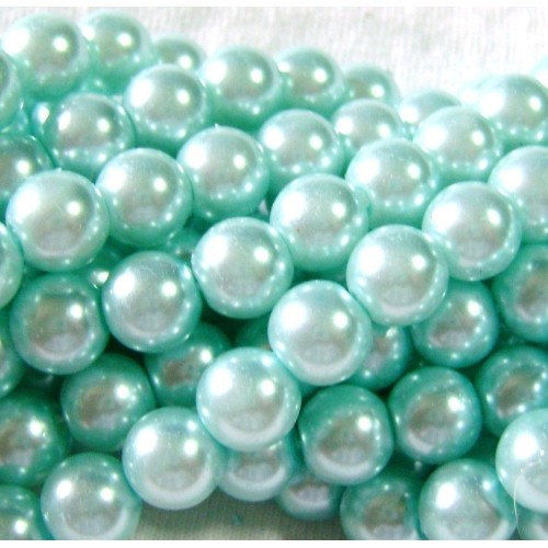 GLASS PEARLS Light Aqua 8 mm