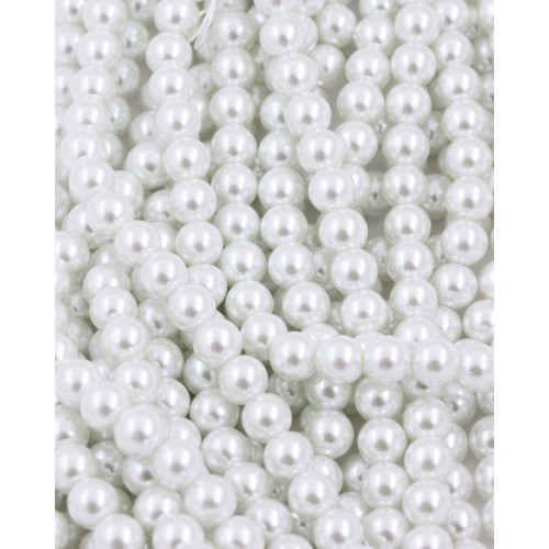 GLASS PEARLS White 8 mm