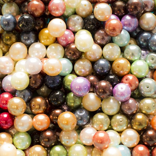 GLASS PEARLS MIX 10mm