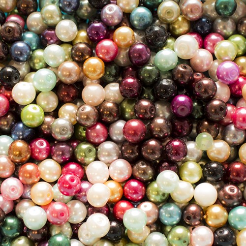 GLASS PEARLS MIX 6mm