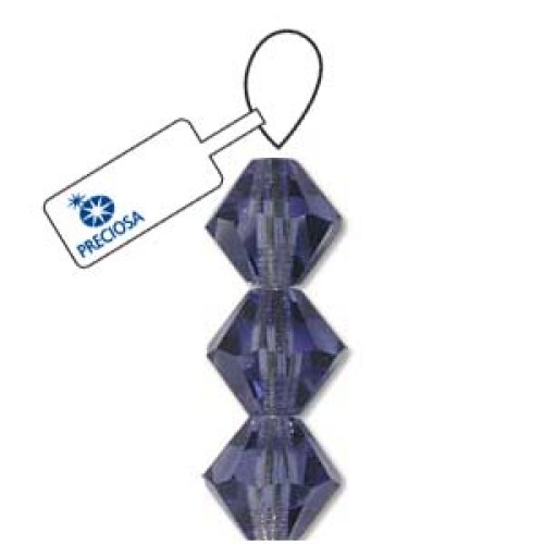 M.C. BICONE 4MM TANZANITE- 31 BDS\ST