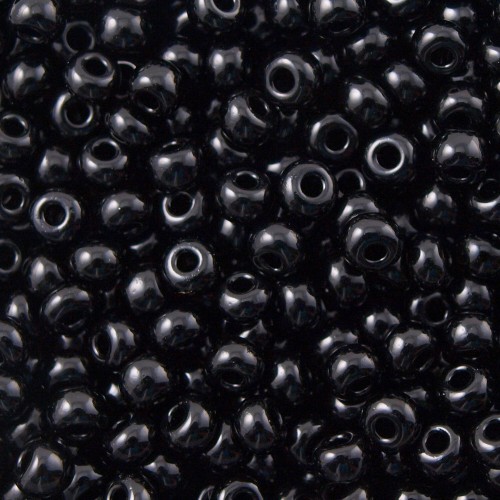 ROUND ROCAILLES  6/0 opaque black 23980- 50gr