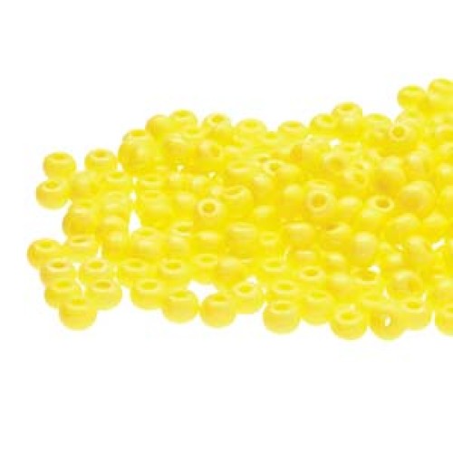 ROUND ROCAILLES  8/0 Opaque Luster Dark Yellow 16386