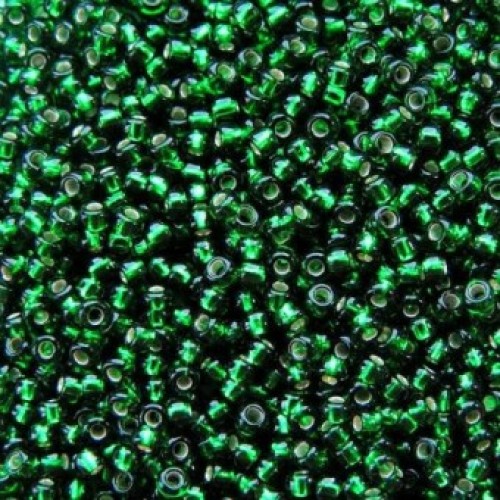 ROUND ROCAILLES 6/0 Silverline Green 57060- 50gr