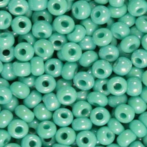 ROUND ROCAILLES  6/0 Turquoise Opaque AB 64130- 50gr