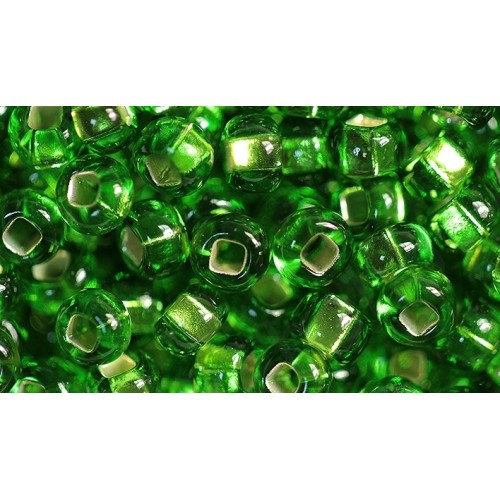 ROUND ROCAILLES 6/0 Silverline Green 57120- 50gr