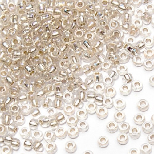 ROUND ROCAILLES  6/0 crystal silverline AB 78109 - 50gr