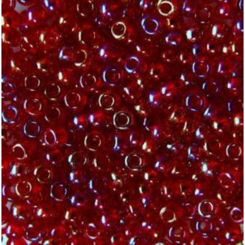 ROUND ROCAILLES 8/0 Transparent Red AB 97090 - 50gr