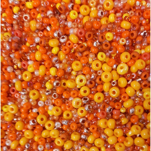 ROUND ROCAILLES Multisize Mix Orange - 50gr