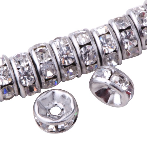 CRYSTAL RHINESTONES RONDELLE Steel 6mm