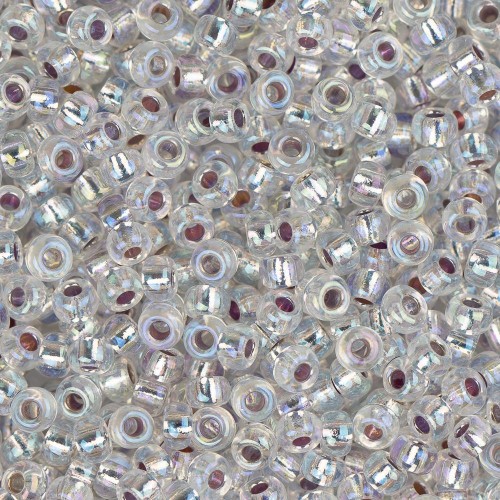 ROUND ROCAILLE 8/0 Silverline Crystal AB 1001