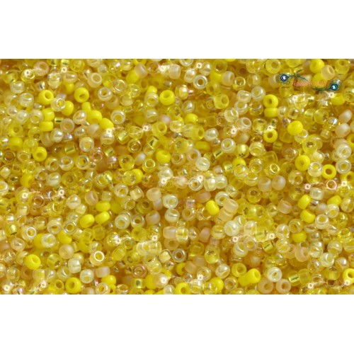 ROUND ROCAILLES Multisize Mix Yellow -50gr