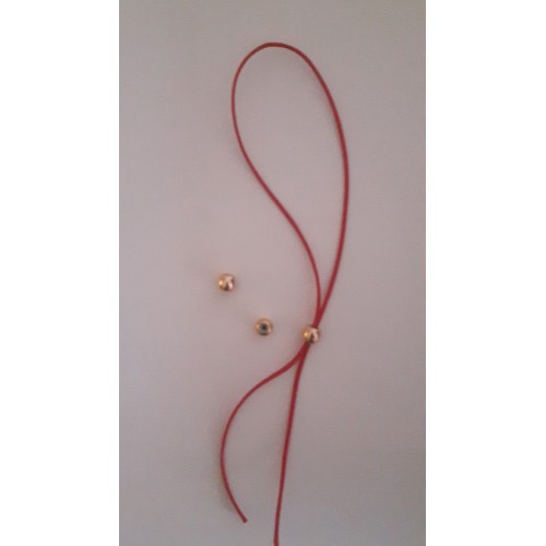 Brass Bead 6mm with Rubber Tube (Ideal for Holding 2 Cords of 1mm) Gold Plated