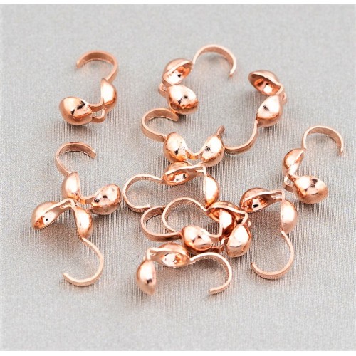 STAINLESS STEEL BEAD TIP- 4mm rose gold - 10 pcs